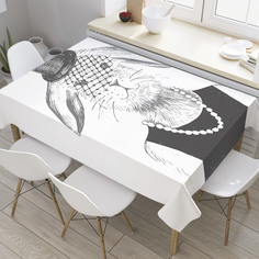 Скатерть прямоугольная JoyArty "Зайчиха мадмуазель" из оксфорда, 120x145 см