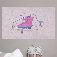 Придверный коврик JoyArty "Гигантские коньки" резиновая основа 75x45 см