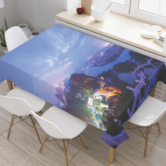 Скатерть прямоугольная JoyArty "Ночной показ города" из оксфорда, 120x145 см