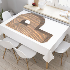 Скатерть прямоугольная JoyArty "P из дерева" из оксфорда, 120x145 см