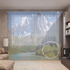 Тюль вуаль на шторной ленте с принтом JoyArty "От весны к зиме один шаг", 310х265 см