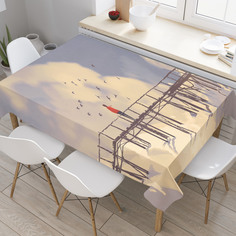 Скатерть прямоугольная JoyArty "На подвесном мосту" из оксфорда, 120x145 см