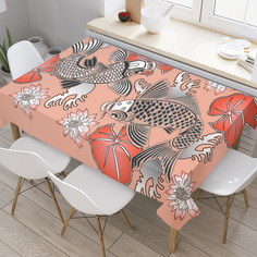 Скатерть прямоугольная JoyArty "Японские кои" из оксфорда, 120x145 см