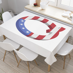 Скатерть прямоугольная JoyArty "Американская q" из оксфорда, 120x145 см