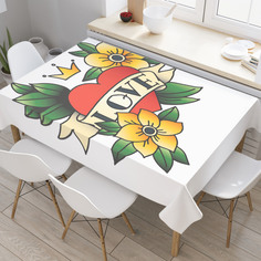 Скатерть прямоугольная JoyArty "Корона любви" из оксфорда, 120x145 см