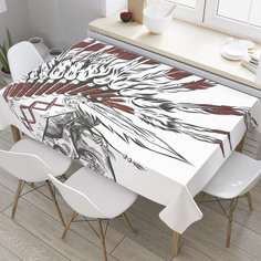Скатерть прямоугольная JoyArty "Череп индейца" из оксфорда, 120x145 см