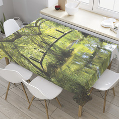 Скатерть прямоугольная JoyArty "Романтический мостик" из оксфорда, 120x145 см