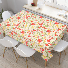 Скатерть прямоугольная JoyArty "Спелые ягоды клюквы" из оксфорда, 180x145 см