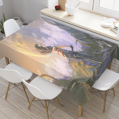 Скатерть прямоугольная JoyArty "Невероятная поездка" из оксфорда, 120x145 см