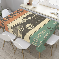 Скатерть прямоугольная JoyArty "Гараж с сервисом" из оксфорда, 120x145 см
