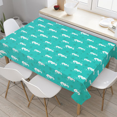 Скатерть прямоугольная JoyArty "Морские коньки" из оксфорда, 180x145 см