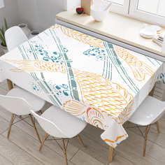 Скатерть прямоугольная JoyArty "Японские карпы кои" из оксфорда, 120x145 см