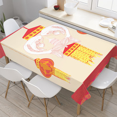 Скатерть прямоугольная JoyArty "Японские фонари кои" из оксфорда, 120x145 см