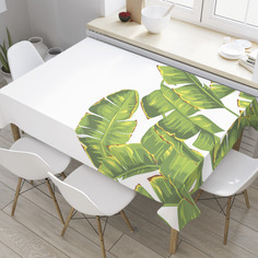 Скатерть прямоугольная JoyArty "Листья банана" из оксфорда, 120x145 см