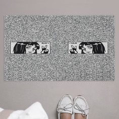 Придверный коврик JoyArty "Девушки в японском стиле" на резиновой основе, 75x45 см