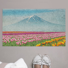 Придверный коврик JoyArty "Японские тюльпаны" резиновая основа 75x45 см