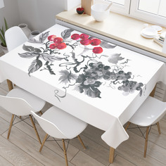 Скатерть прямоугольная JoyArty "Рябиновые гроздья" из оксфорда, 120x145 см