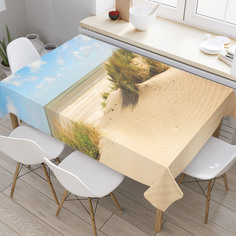 Скатерть прямоугольная JoyArty "Песчаный берег на лугу" из оксфорда, 120x145 см