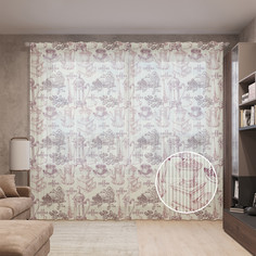 Тюль вуаль на шторной ленте с принтом JoyArty "Кофеварки и кофемолки", 310х265 см