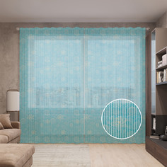 Тюль вуаль на шторной ленте с принтом JoyArty "Призрачные цветы", 310х265 см