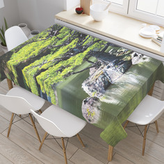 Скатерть прямоугольная JoyArty "Японский сад" из оксфорда, 180x145 см