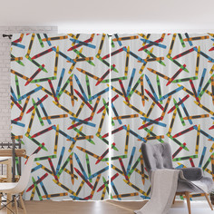 Шторы под лён JoyArty "Цветные фломастеры", серия Oxford DeLux, 340х265 см