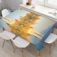 Скатерть прямоугольная JoyArty "Солнечная осень в Нью-Йорке" из оксфорда, 120x145 см