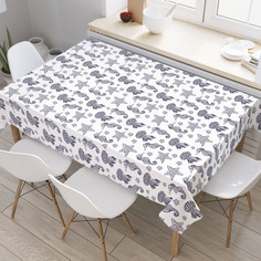 Скатерть прямоугольная JoyArty "Медузы и морские коньки" из оксфорда, 180x145 см