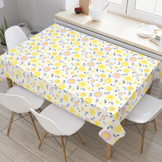 Скатерть прямоугольная JoyArty "Разнолепестковые цветы" из оксфорда, 180x145 см