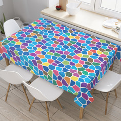 Скатерть прямоугольная JoyArty "Разноцветный витраж" из оксфорда, 120x145 см
