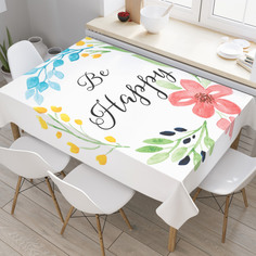 Скатерть прямоугольная JoyArty "Цветочное счастье" из оксфорда, 180x145 см