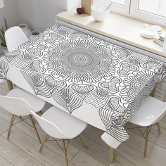 Скатерть прямоугольная JoyArty "Цепь мандалы" из оксфорда, 120x145 см