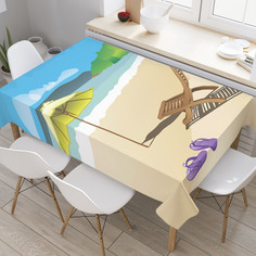 Скатерть прямоугольная JoyArty "Лежак на берегу" из оксфорда, 120x145 см