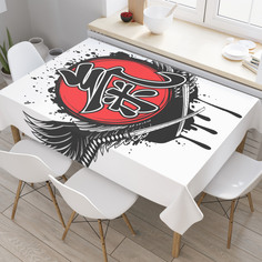 Скатерть прямоугольная JoyArty "Японские катаны" из оксфорда, 180x145 см