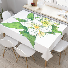 Скатерть прямоугольная JoyArty "Букетик жасмина" из оксфорда, 180x145 см