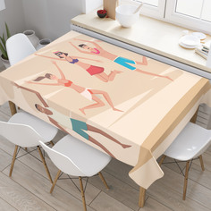 Скатерть прямоугольная JoyArty "Прыжки на песке" из оксфорда, 180x145 см