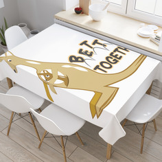 Скатерть прямоугольная JoyArty "Кенгуру и надпись" из оксфорда, 120x145 см