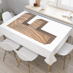 Скатерть прямоугольная JoyArty "F из дерева" из оксфорда, 120x145 см