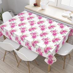 Скатерть прямоугольная JoyArty "Цветущие розы" из оксфорда, 180x145 см