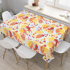 Скатерть прямоугольная JoyArty "Осенняя рябина" из оксфорда, 120x145 см