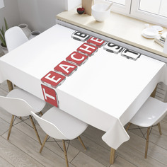 Скатерть прямоугольная JoyArty "Лучший учитель" из оксфорда, 120x145 см