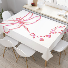 Скатерть прямоугольная JoyArty "Любовная стрекоза" из оксфорда, 120x145 см