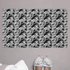 Придверный коврик JoyArty "Камуфляж в монохроме" резиновая основа 75x45 см
