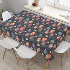 Скатерть прямоугольная JoyArty "Разноцветные маки" из оксфорда, 180x145 см