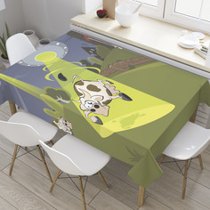 Скатерть прямоугольная JoyArty "НЛО ворует корову" из оксфорда, 120x145 см