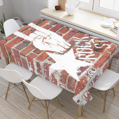 Скатерть прямоугольная JoyArty "Рок звезда" из оксфорда, 120x145 см