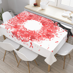 Скатерть прямоугольная JoyArty "Любовная прическа" из оксфорда, 120x145 см