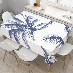Скатерть прямоугольная JoyArty "Облачные пальмы" из оксфорда, 120x145 см