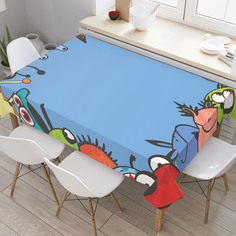 Скатерть прямоугольная JoyArty "В окружении монстриков" из оксфорда, 120x145 см