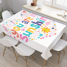 Скатерть прямоугольная JoyArty "Сердце с солнечными красками" из оксфорда, 180x145 см